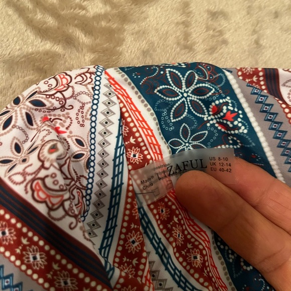 NWOT Zaful Women’s Large Bikini Bottom Hips high Waisted colorful Floral print - Picture 9 of 9